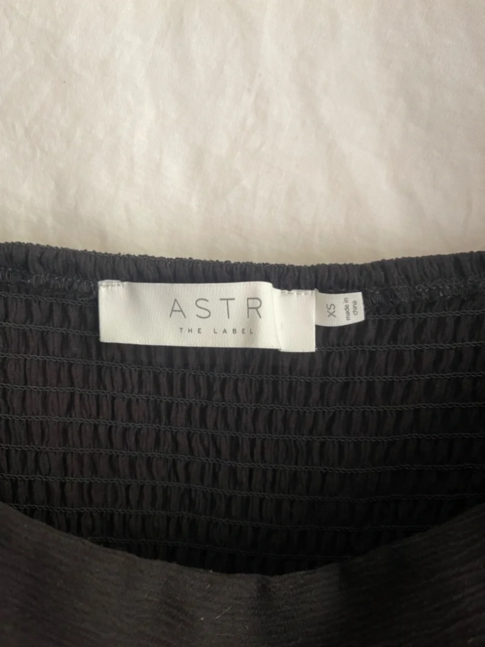 Astr Black Square-Neck Puff Sleeve Top Romantic chic coquette minimalist Size XS